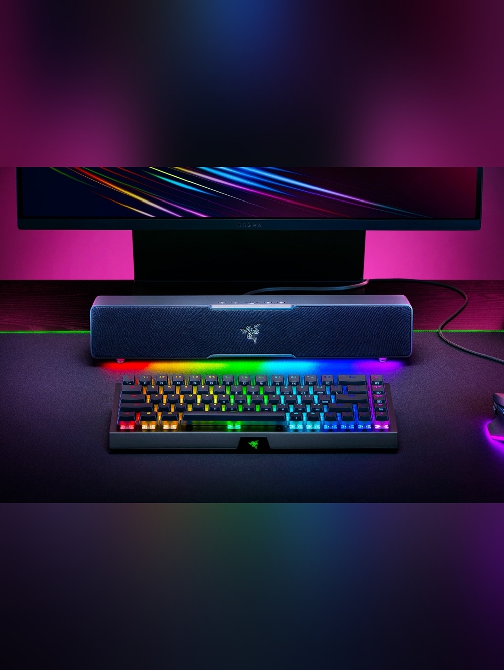 🎁Razer Leviathan V2X Bluetooth PC & Gaming Soundbar W/ Color Lights Black OS